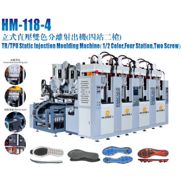 Full-Automatic 4 Station 2 Color TPU Tr Sole Making Machine